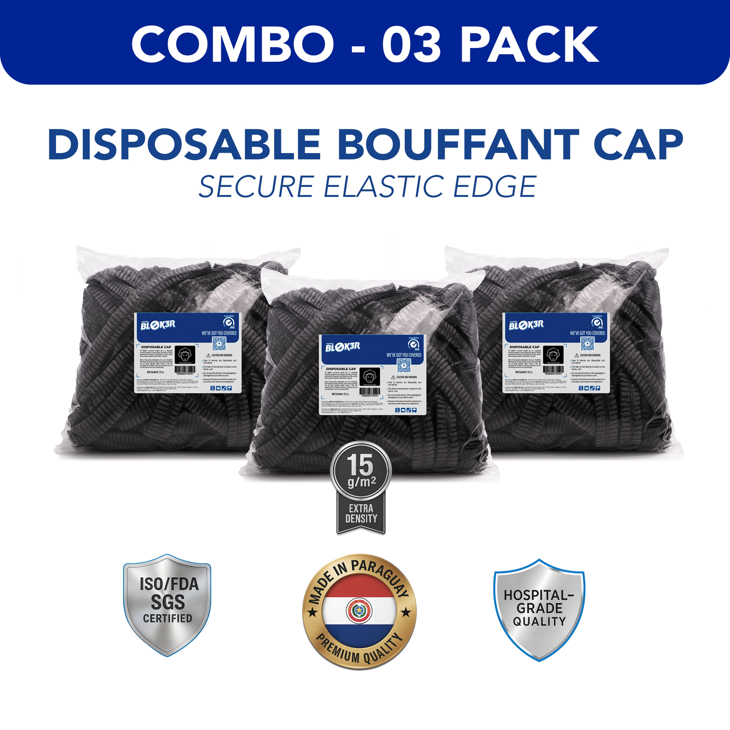 Disposable Bouffant Caps - PACK03