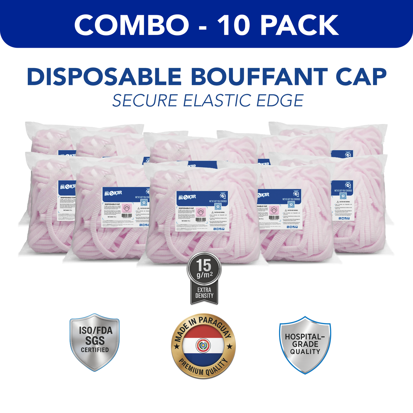 Disposable Bouffant Caps - PACK10