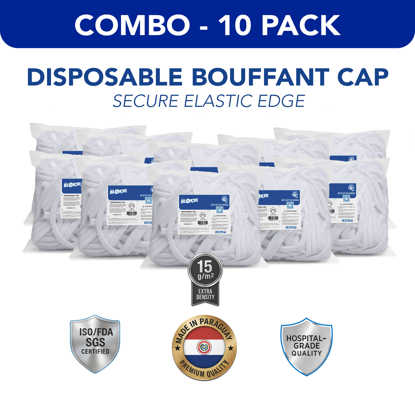 Disposable Bouffant Caps - PACK10