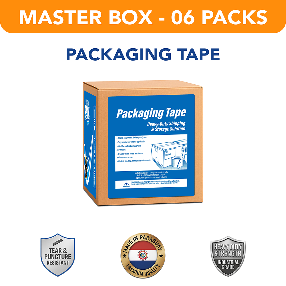 Clear Adhesive Tape - 1,89in x 328ft - MASTER BOX 6 PACKS