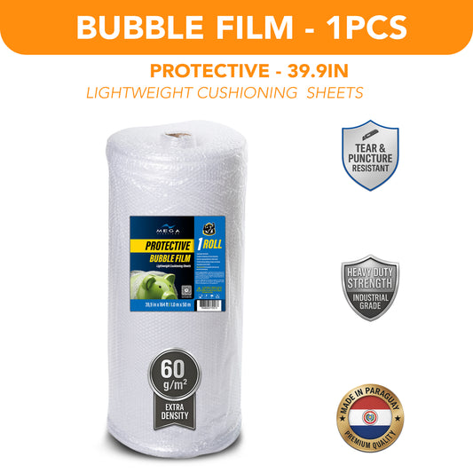 Protective Bubble Film Roll – Heavy-Duty Cushioning Wrap (39in x 164ft, 60 g/m²)