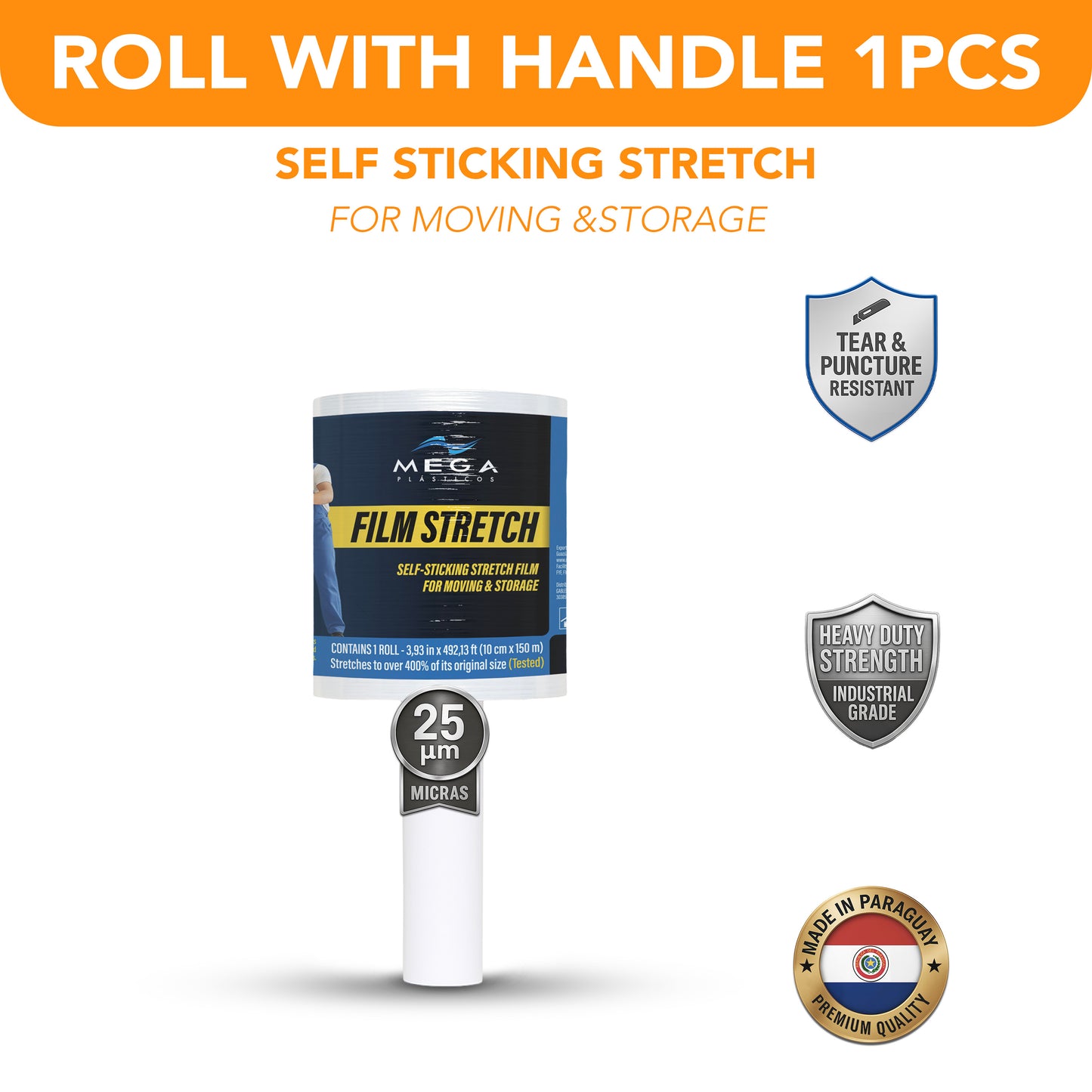 Mini Stretch Film with Handle – 4 in × 492 ft