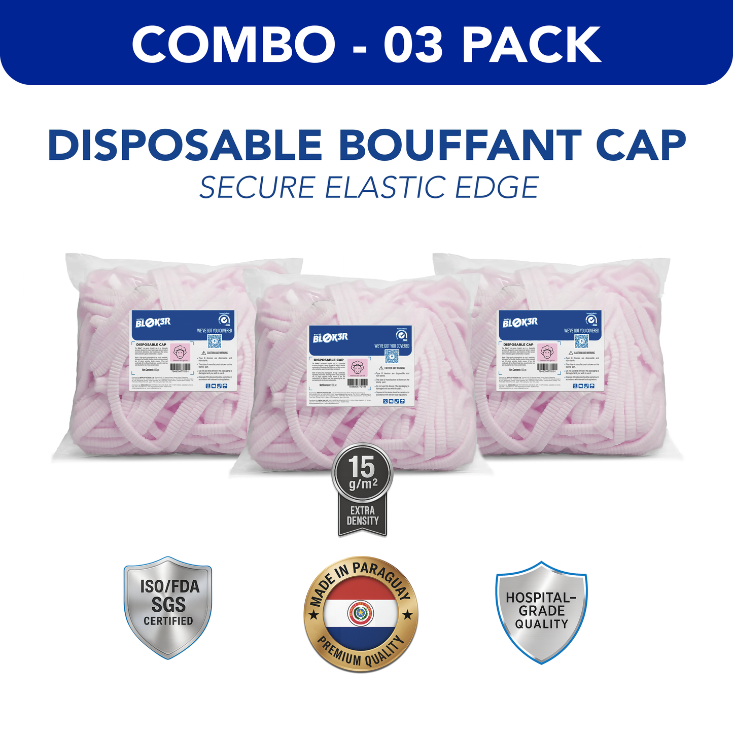 Disposable Bouffant Caps - PACK03