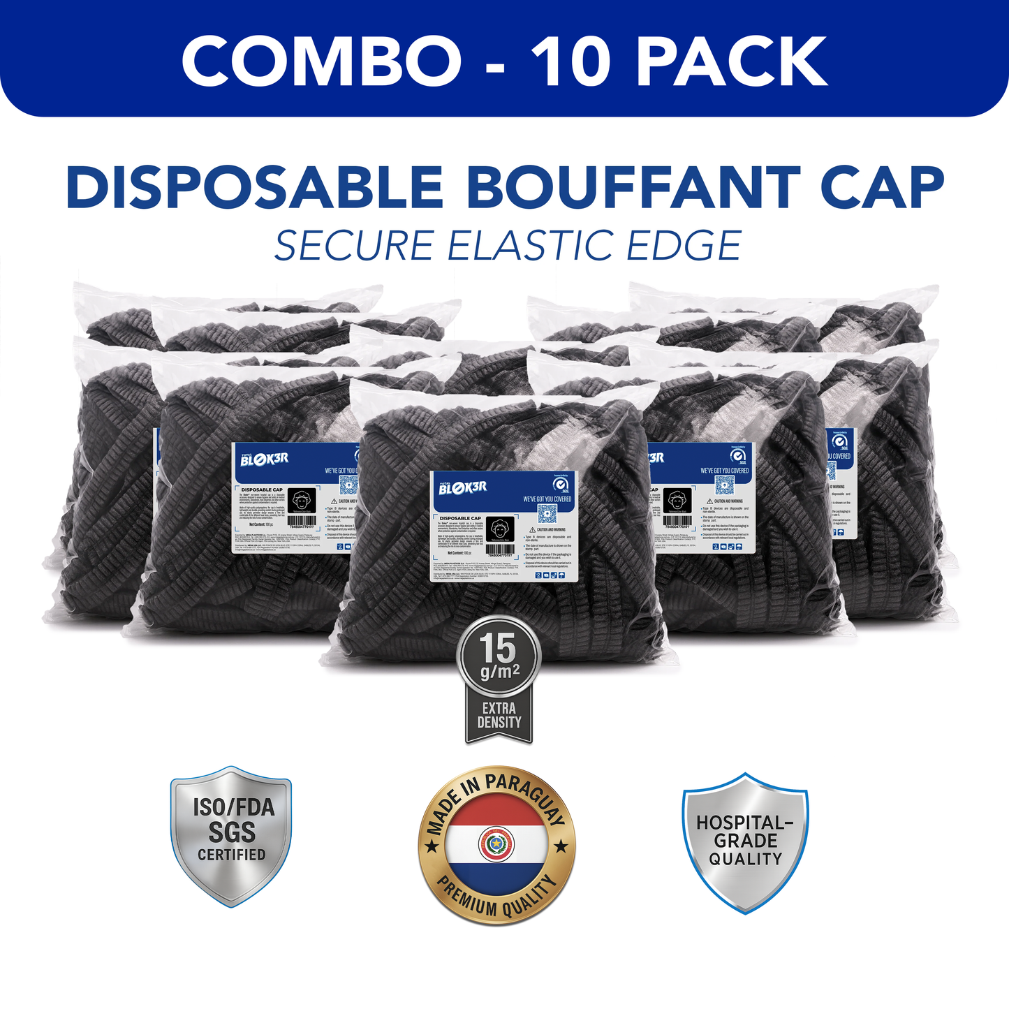 Disposable Bouffant Caps - PACK10